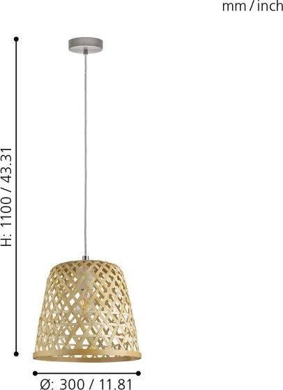 Eglo 43113 - Lustră pe cablu KIRKCOLM 1xE27/60W/230V