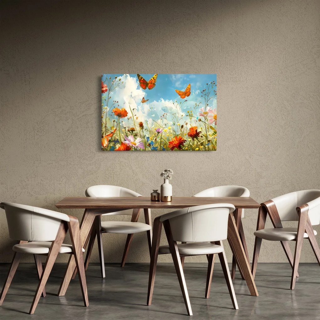 Tablou - Fluturi pe pajiștea de vară (90x60 cm)