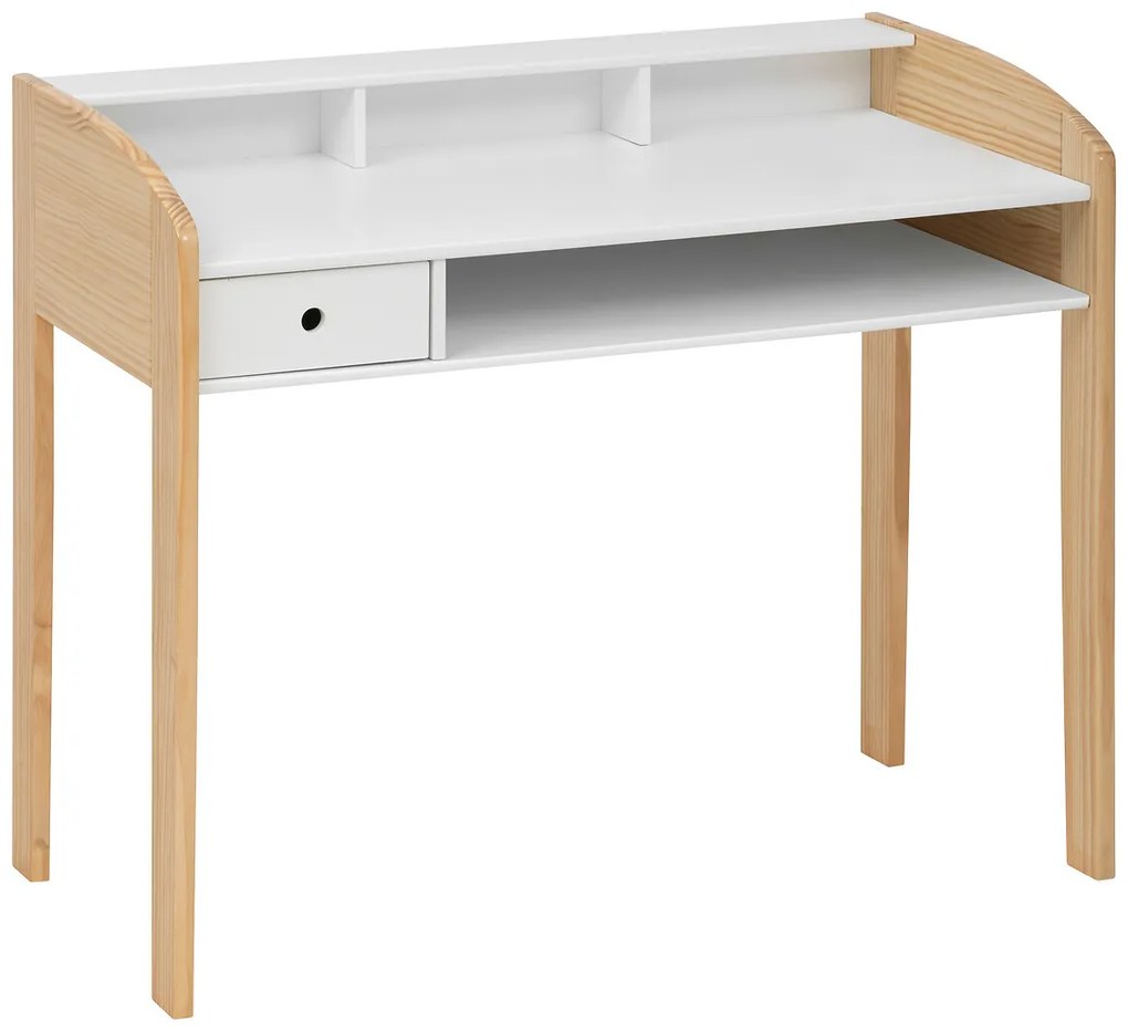 Birou pentru copii in stil scandinav, picioare din lemn reciclat, 100 x 52 x 85 cm