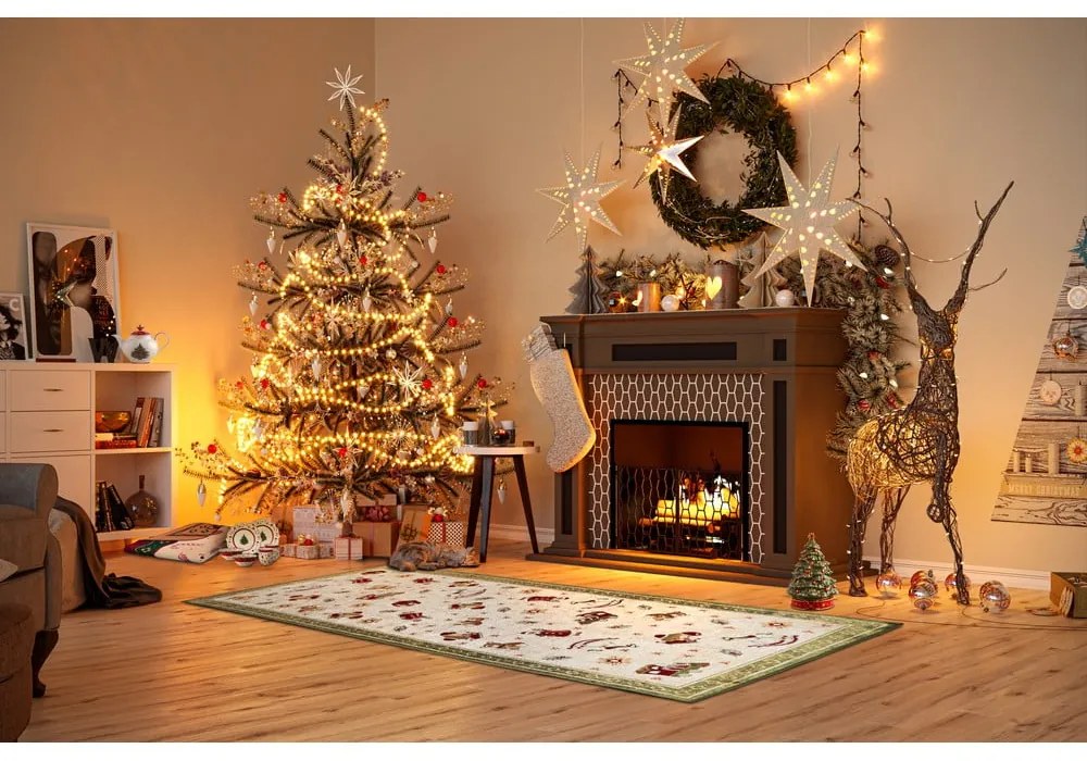 Covor tip traversă verde din amestec de bumbac 80x200 cm cu model de Crăciun Toy's Delight Green Christmas – Villeroy&amp;Boch