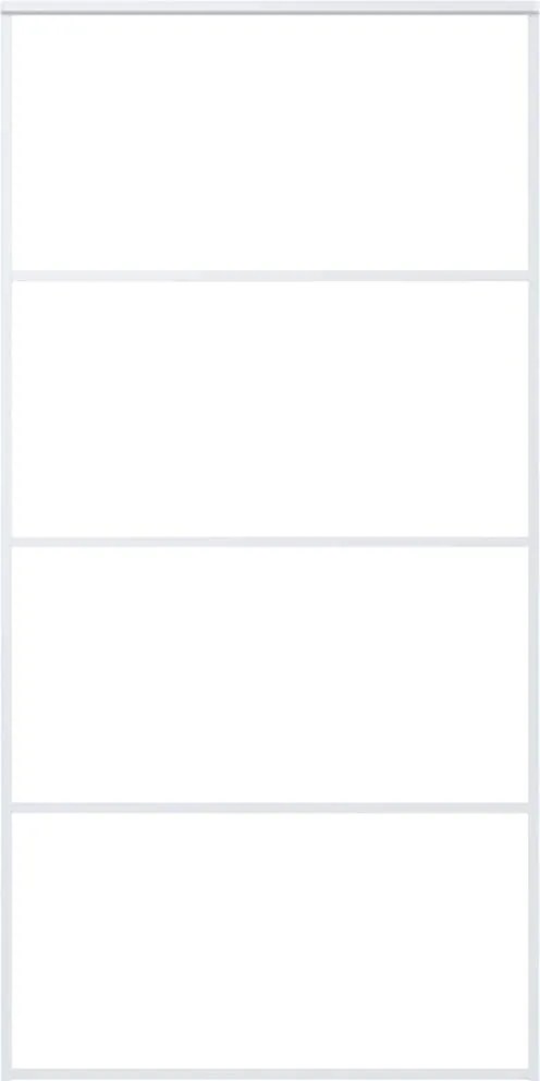 vidaXL Ușă glisantă, alb, 102,5x205 cm, sticlă mată ESG și aluminiu