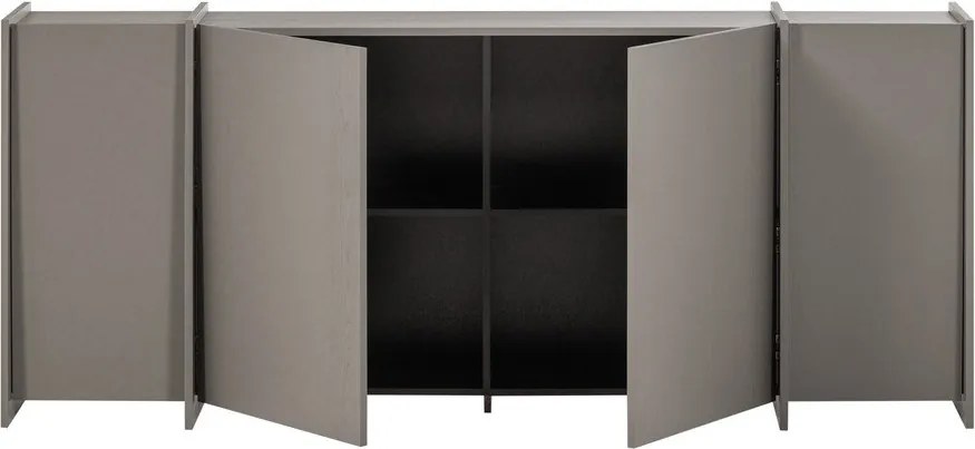 Comodă gri cu aspect de lemn de frasin 200x85x44 cm Brock – WOOOD