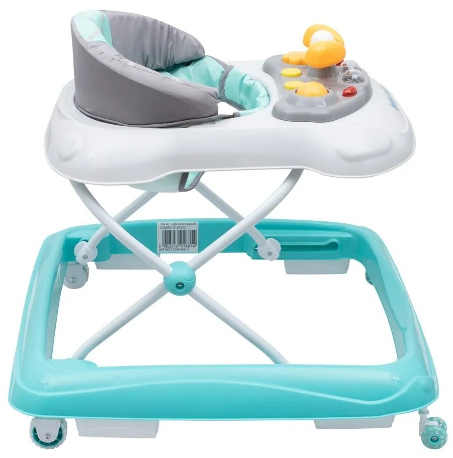 Baby Mix Cărucior pentru copii cu volan și roțidin silicon verde, 50 x 44 x 50 cm
