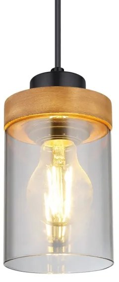Lustră pe cablu FINCA 1xE27/40W/230V metal/lemn Globo 15557H