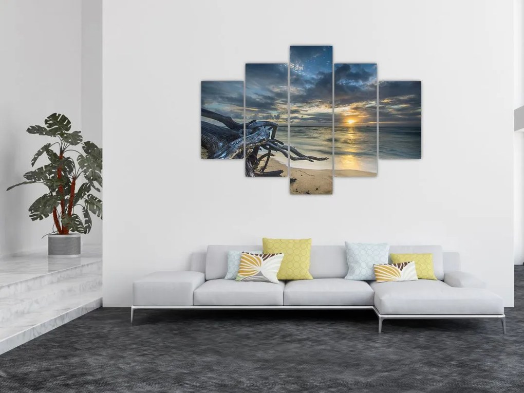 Tablou cu marea în apus de soare (150x105 cm)