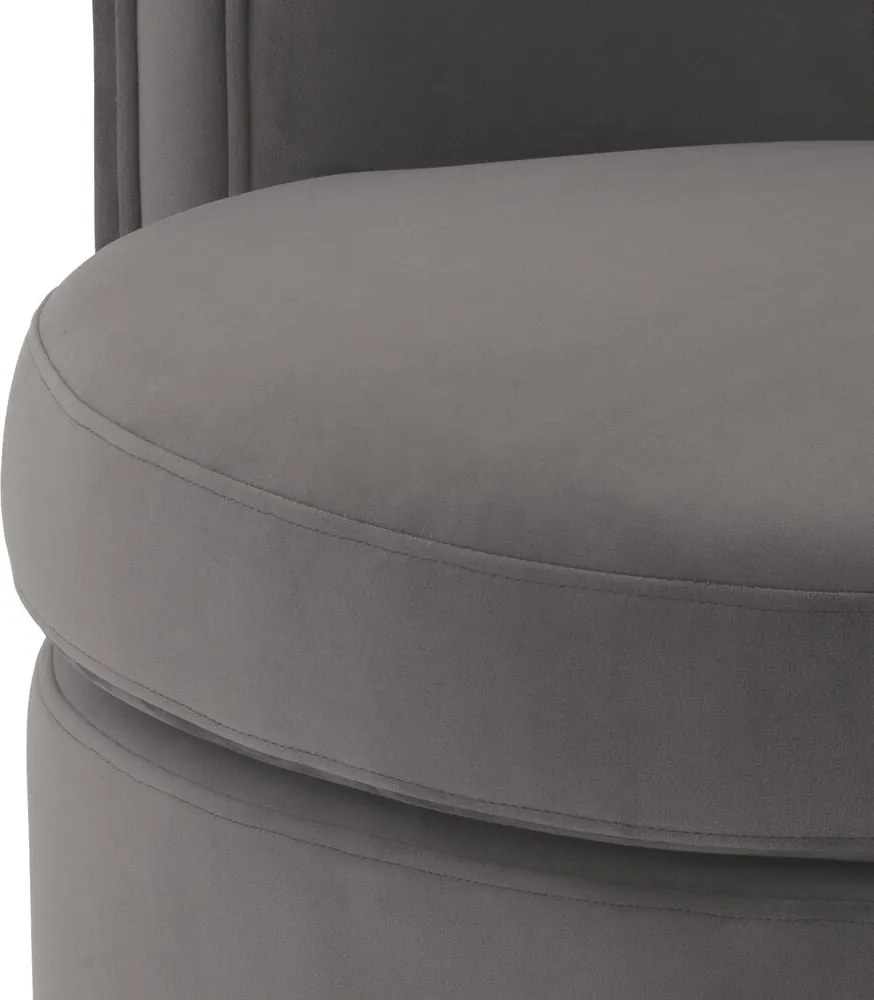 Fotoliu pivotant design elegant Amanda, catifea gri 115148 HZ