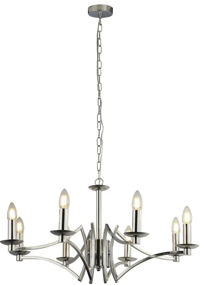 Candelabru clasic cu 8 brate stil elegant Ascot crom