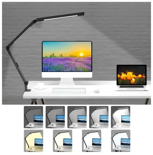 Lampă LED tactilă dimabilă de masă LED/12W/230V 3000-6500K CRI 92 negru