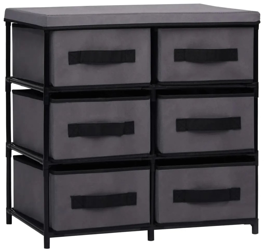 vidaXL Dulap depozitare cu 6 sertare, gri, 55x29x55 cm, oțel