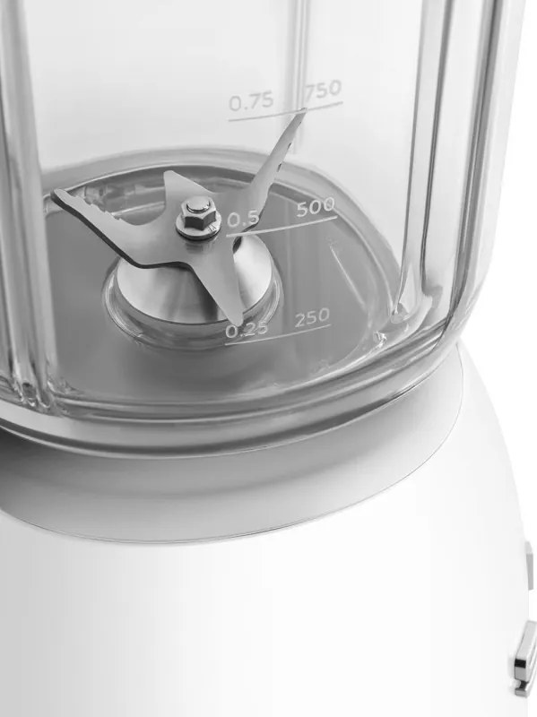 Blender Smeg BLF03WHEU, 800 W, 1,5 l, 18 000 rpm, 4 programe, 4 viteze + Impuls, Otel inoxidabil, Alb