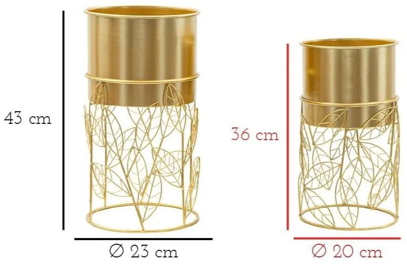 Ghivece decorative 2 buc. din metal ø 23 cm Livi – Mauro Ferretti