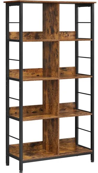 Raft Pentru Depozitare Cu 4 Etaje, Maro Rustic Si Negru, 80 Cm