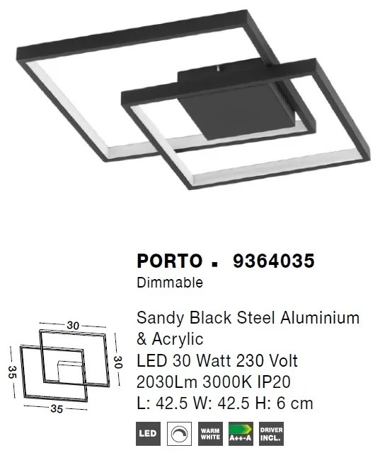 Lustra LED aplicata design modern geometric ENIGMA 30W NVL-9364035