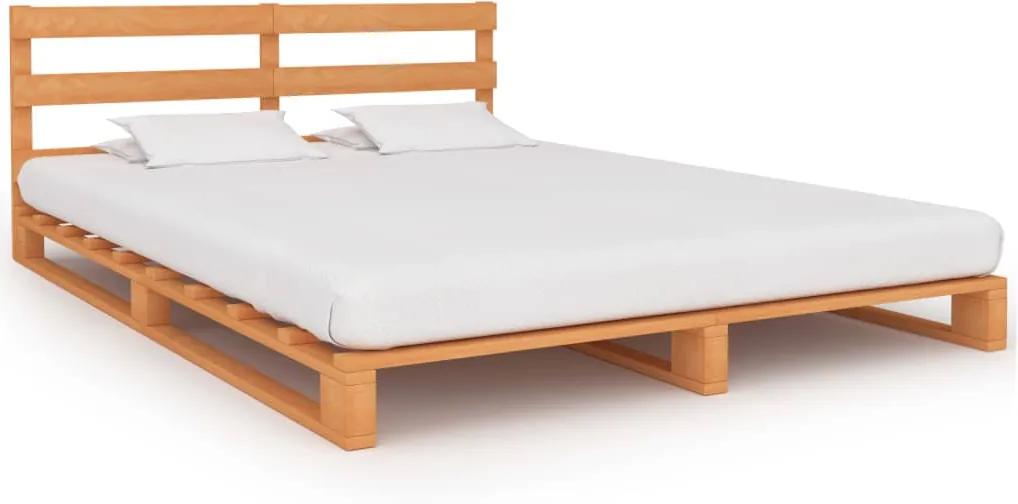 Cadru de pat din paleti, maro, 180x200 cm, lemn masiv de pin