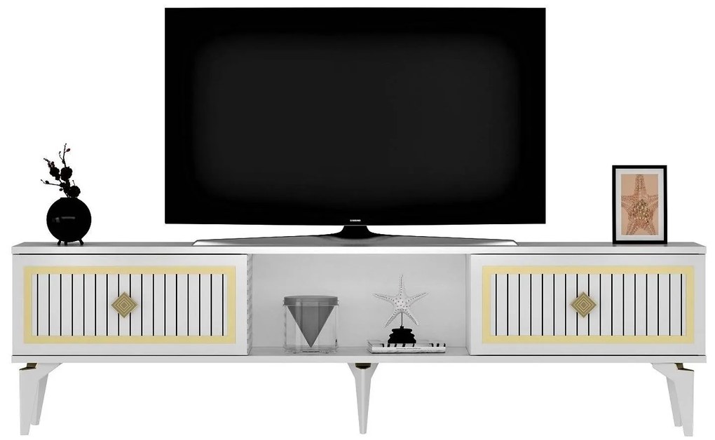 Masă TV/Dulap Kututa 2 (alb + auriu) . 1095225