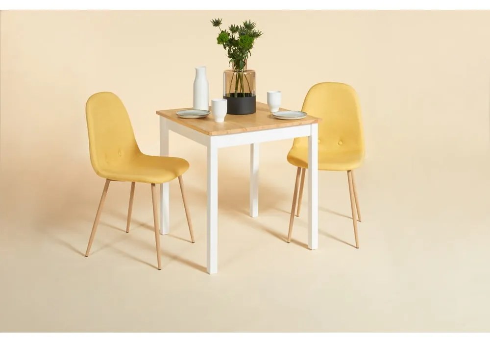 Masă dining din lemn de pin Bonami Essentials Sydney, 70 x 70 cm, natural-alb