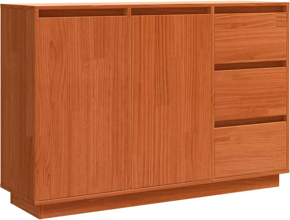 vidaXL Bufet Stejar închis 111 x 34 x 75 cm Lemn de pin masiv