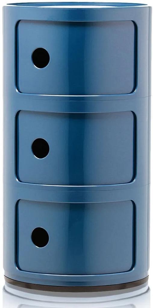 Comoda modulara Kartell Componibili 3 design Anna Castelli Ferrieri, albastru