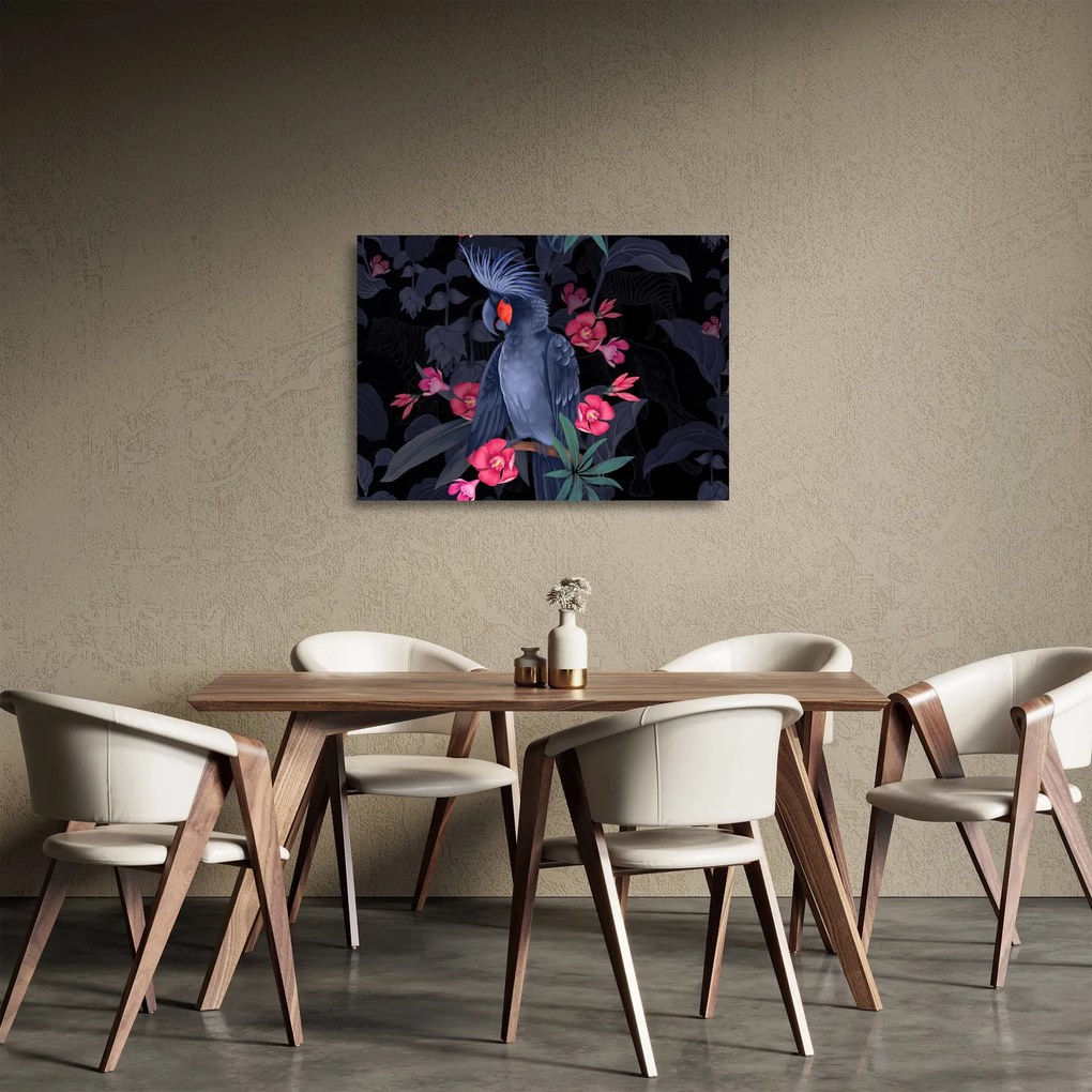 Tablou pe sticlă - Păpădia între flori (70x50 cm)