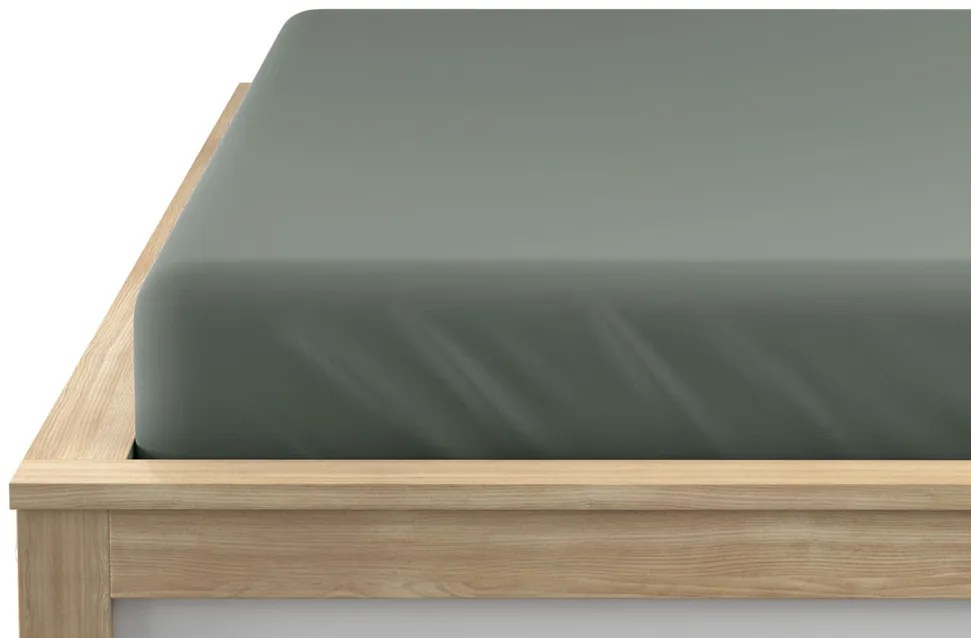 Cearsaf Jersey cu elastic 90x200 cm verde inchis