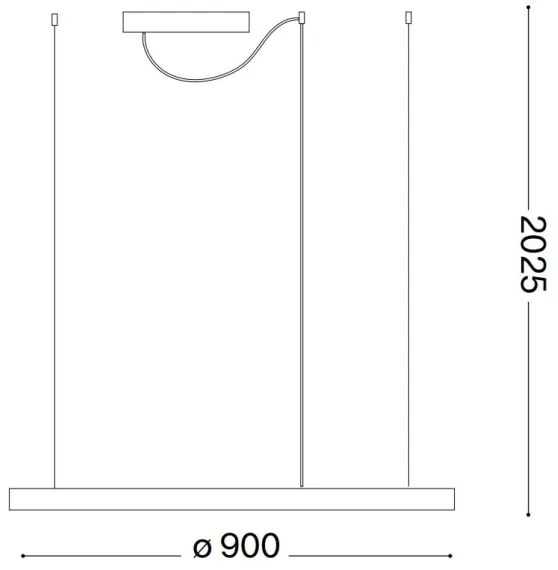 Ideal Lux - Lustră LED suspendată pe cablu ORACLE SLIM, 42W, 230V, 3000K, Ø 90 cm, alb