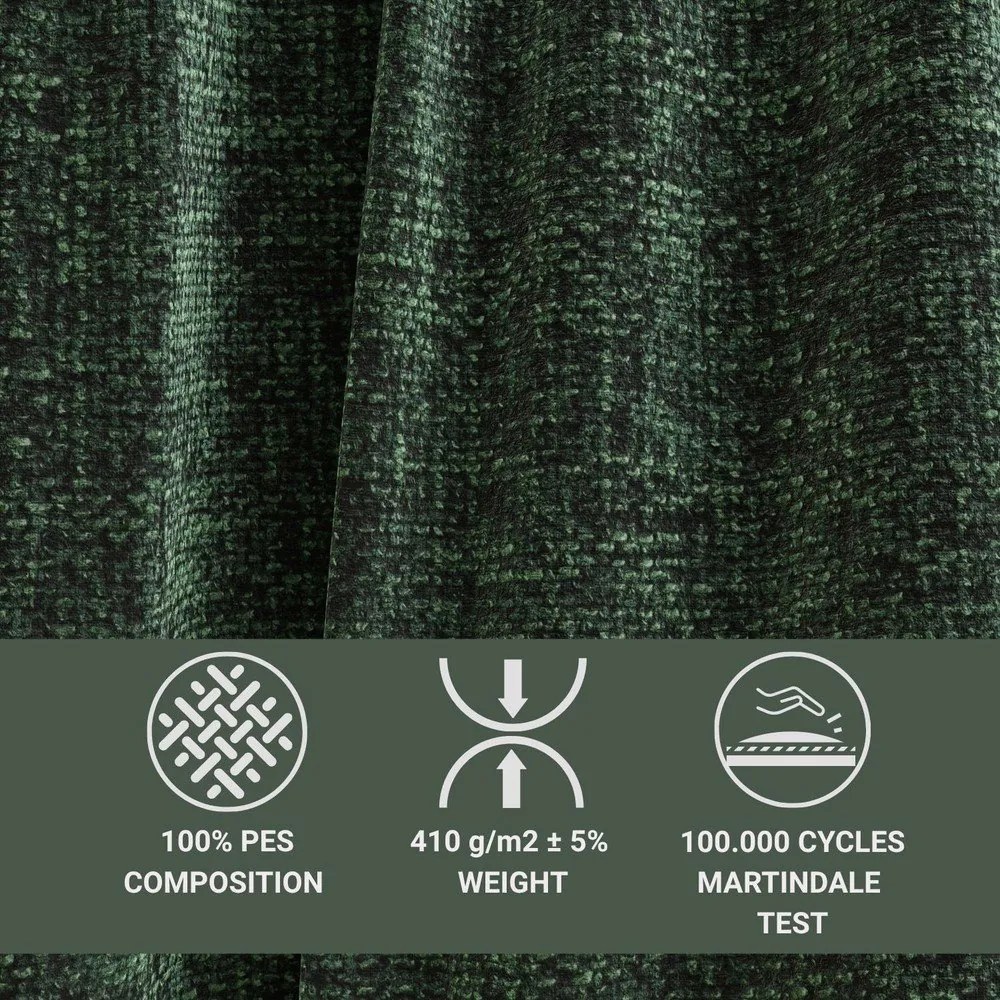 Colțar verde închis extensibil/cu spațiu de depozitare cu tapițerie din chenille (cu colț pe partea stângă/în formă de ”L”) Tonga – Maison de Rêve