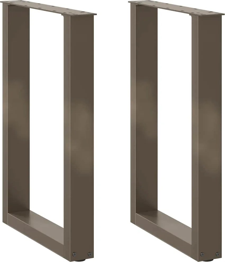 vidaXL Picioare de masă în formă de U, 2 buc., oțel natural, 50x(72-73) cm