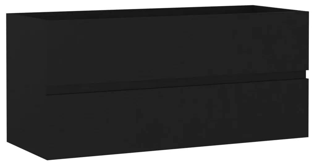 Dulap de chiuvetă, negru, 100x38,5x45 cm, pal