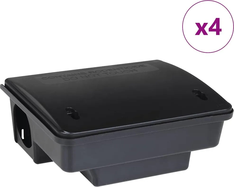 vidaXL Capcane pentru șoareci 4 buc Negru 23x19x9,5 cm