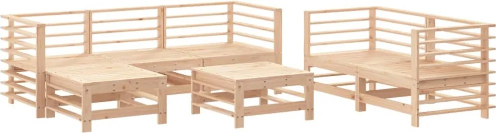 vidaXL Set mobilier de grădină, 7 piese, lemn masiv de pin