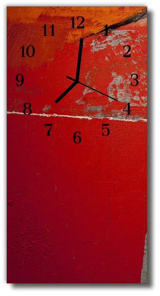 Ceas de perete din sticla vertical Vopsea roșie
