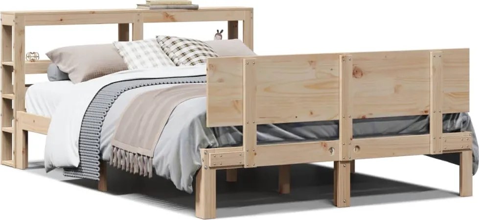 vidaXL Cadru de pat cu tăblie, 160x200 cm, lemn masiv de pin
