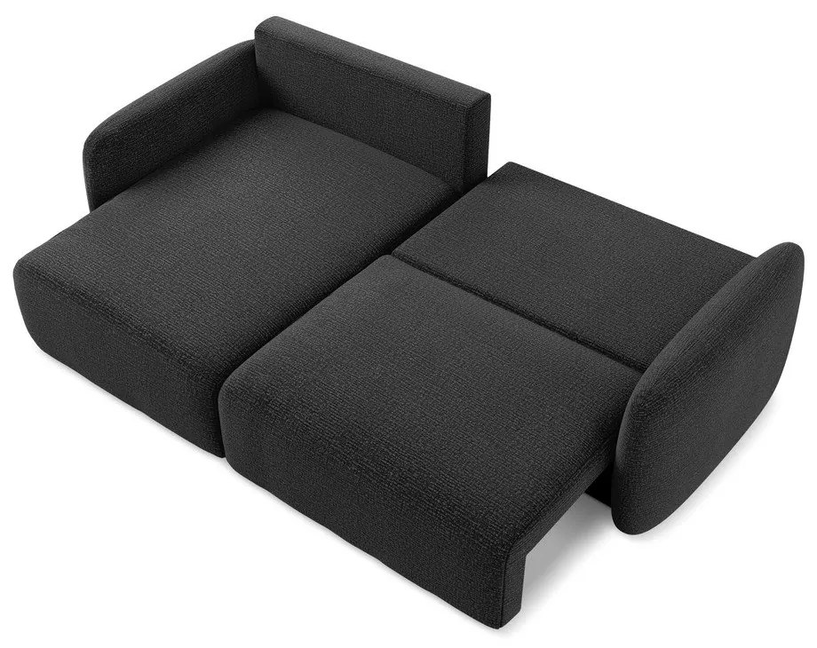 Colțar negru extensibil/cu spațiu de depozitare (cu colț pe partea stângă) Kalena – Makamii