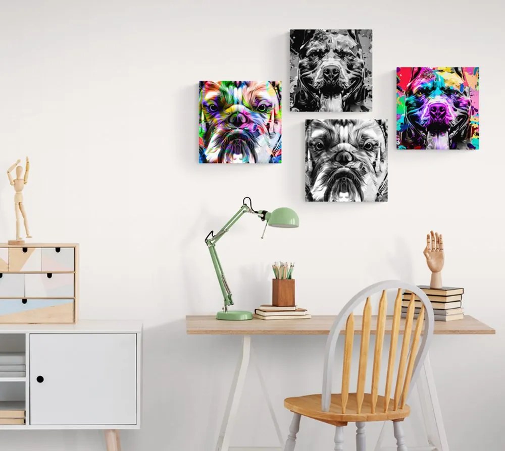 Set tablouri câini în stilul pop art