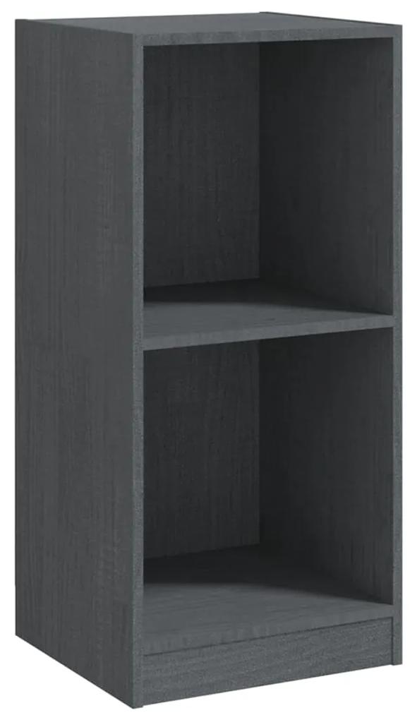 Dulap lateral, gri, 35,5x33,5x76 cm, lemn masiv de pin Gri, 1, Gri