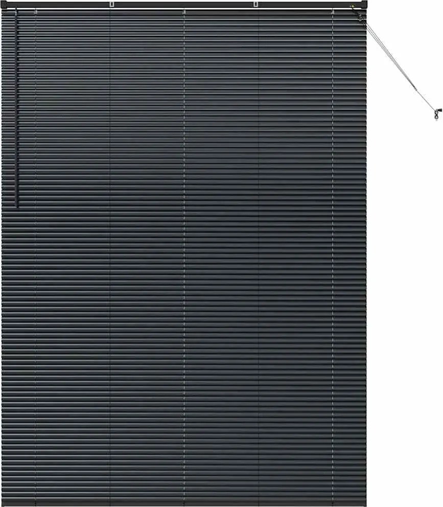 vidaXL Jaluzele venetiene Manual Negru 220 x 155 cm Aluminiu