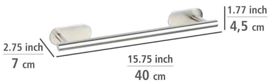 Suport de perete din oțel inoxidabil pentru prosoape Wenko Orea Turbo-Loc®, mat