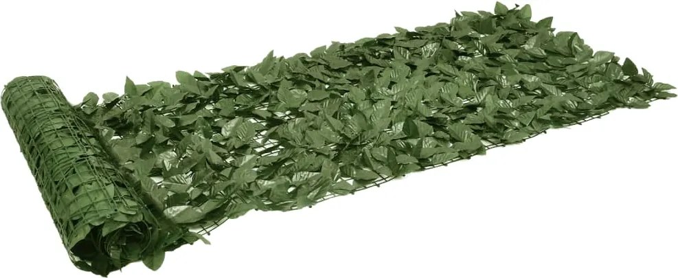 vidaXL Paravan de balcon cu frunze verde închis, 200x75 cm
