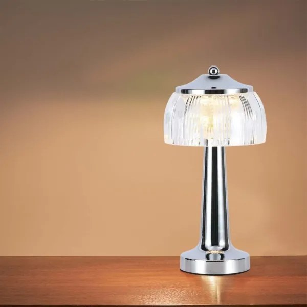 Lampă LED dimabilă de masă LED/1W/5V 3000-6000K 1800 mAh crom