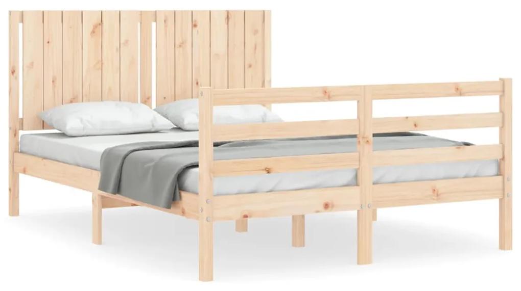 3194766 vidaXL Cadru de pat cu tăblie, 140x200 cm, lemn masiv