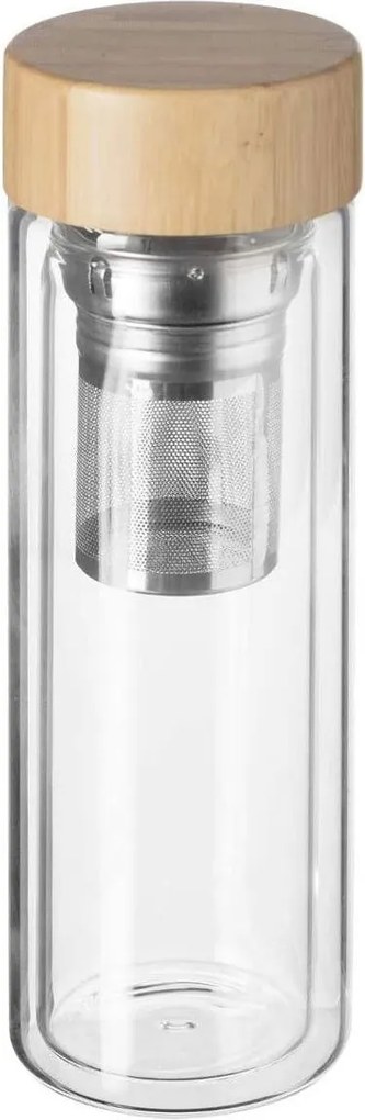 Infuzor cu perete dublu cu capac din bambus, 400 ml