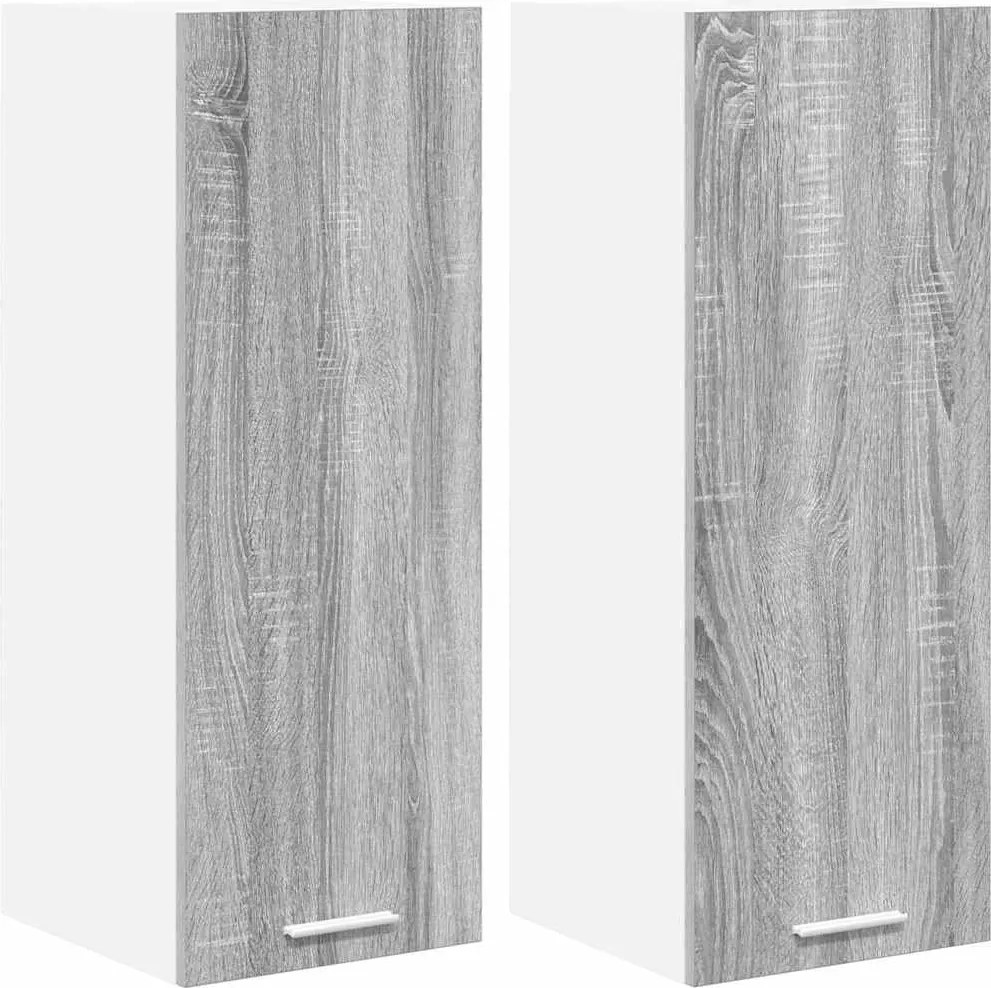 vidaXL Dulap suspendat cu ușă 2 pcs Gri Sonoma și Alb 30 x 31 x 80 cm