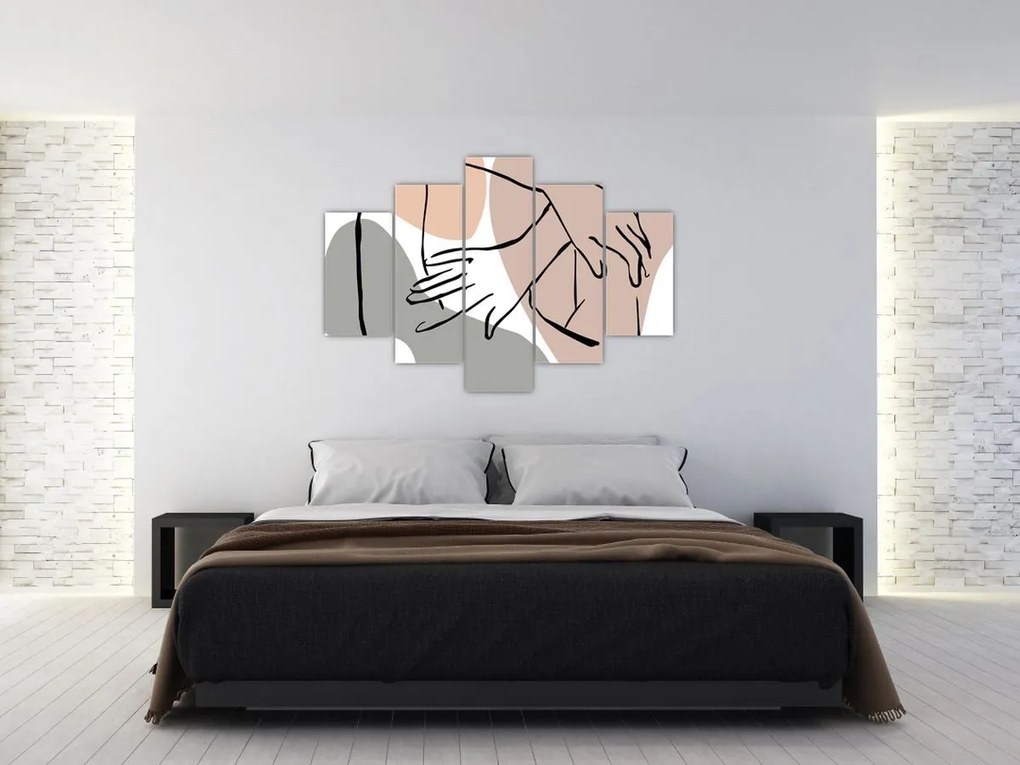 Tablou - Femeie corp linie de artă N⁰2 (150x105 cm)