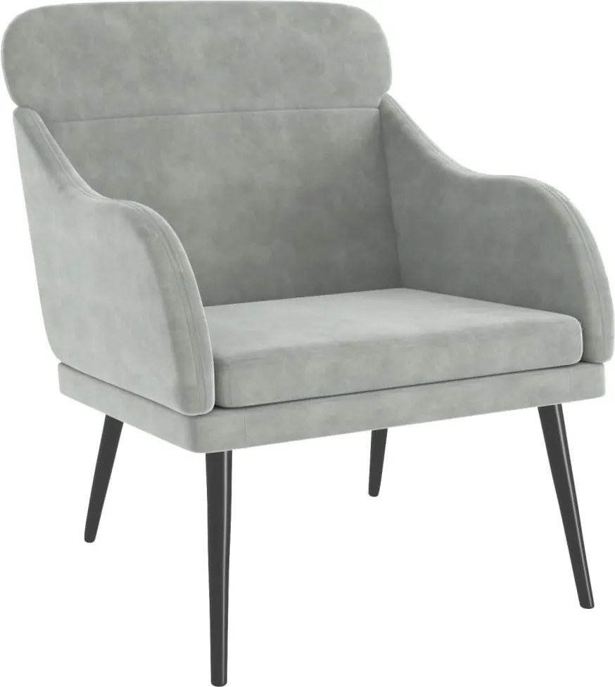 vidaXL Fotoliu, gri deschis, 63x76x80 cm, catifea