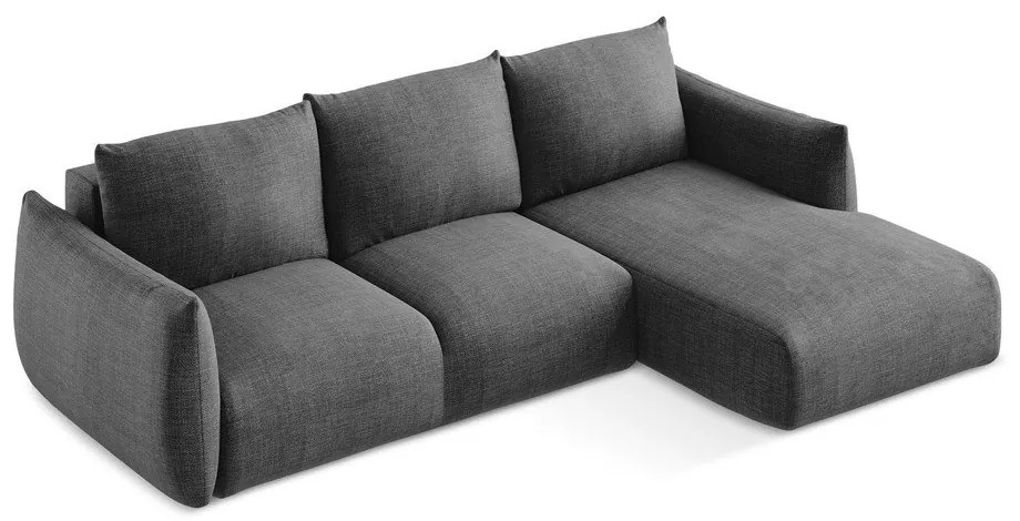 Colțar gri închis extensibil (cu colț pe partea dreaptă/cu șezlong) Leila – Makamii