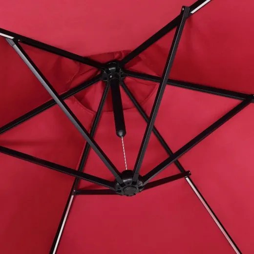 Deuba Umbrelă de soare LED Mali Ø330 cm - roșu