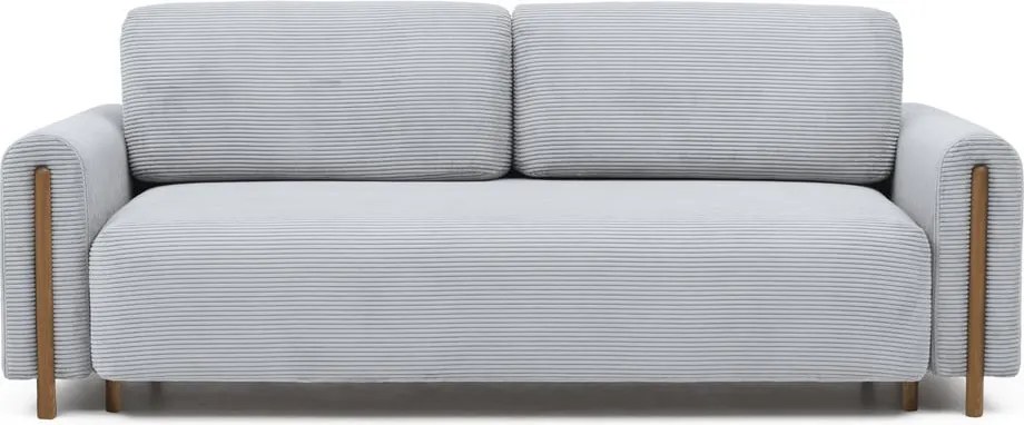 Canapea gri extensibilă/cu spațiu de depozitare cu tapițerie din catifea reiată 244 cm Arcadova – ELTAP