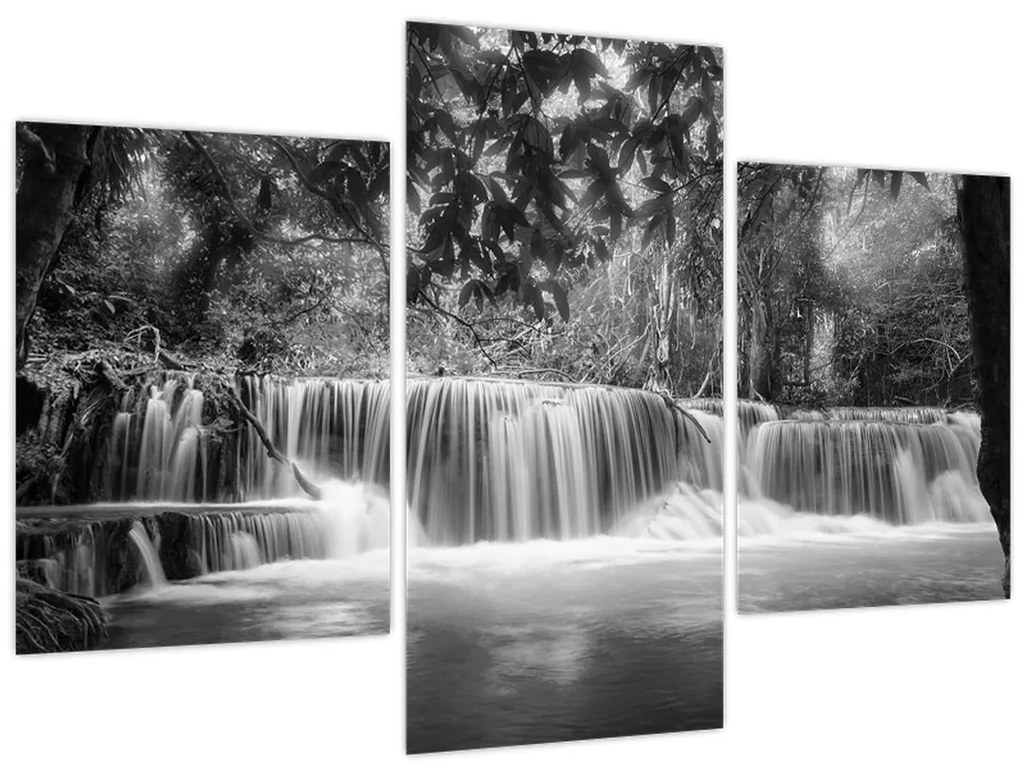 Tablou - Cascada alb-negru și alb (90x60 cm)