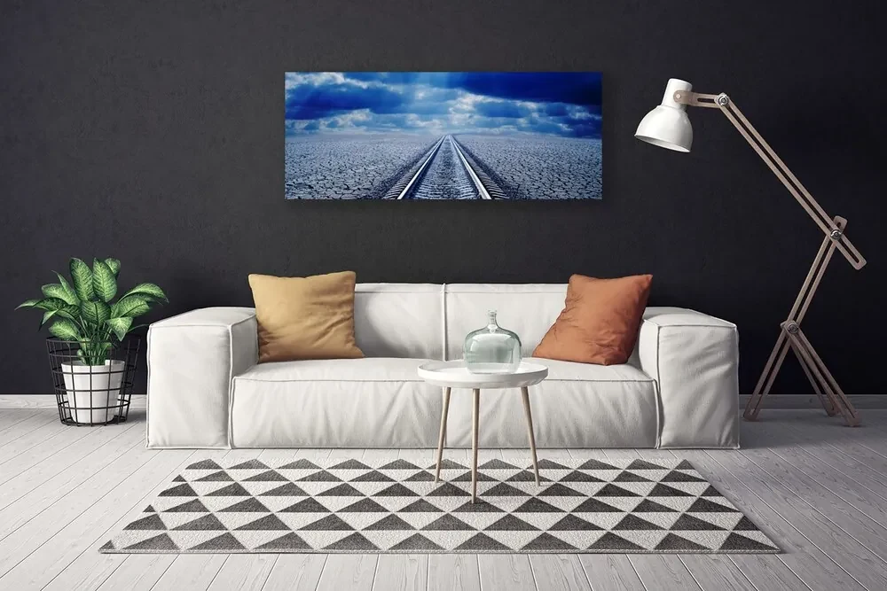 Tablou pe panza canvas Track Arhitectura Gri Albastru