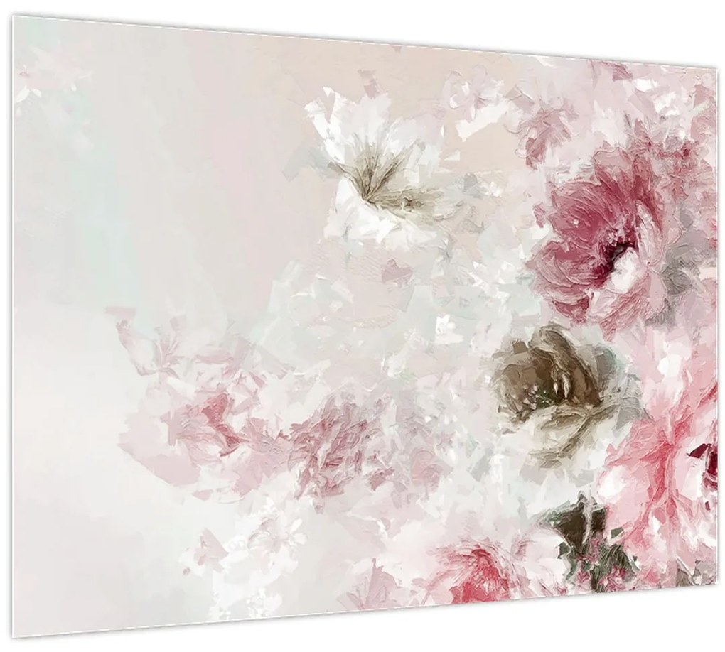 Tablou - Pictura flori roz (70x50 cm)